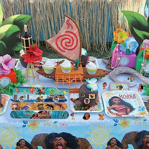 86 PCS Moana Party Favors, Moana Slap Bracelet and Stickers for Kids Moana Themed Birthday Party Baby Shower Decorations