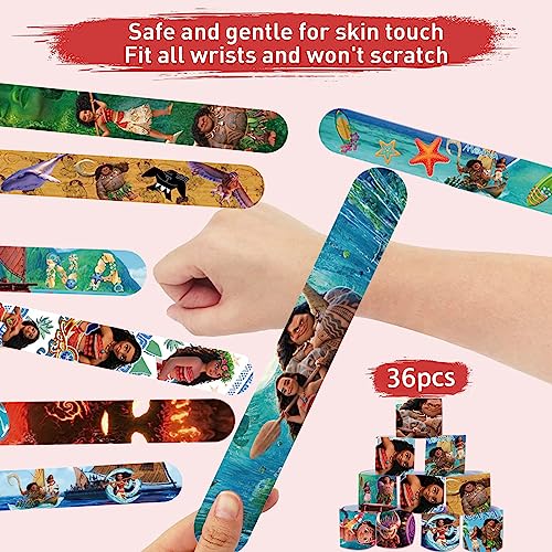 86 PCS Moana Party Favors, Moana Slap Bracelet and Stickers for Kids Moana Themed Birthday Party Baby Shower Decorations