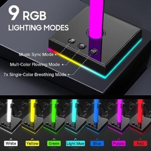 RGB Gaming Controller Stand, Headphone and Controller Holder for Desk, Display Controller Stand for Xbox Series| One/ PS5/ PS4/ Nintendo/Switch Controller, 2 Type-C Charging Ports, Gaming Accessories