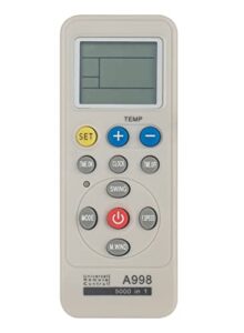 universal ac remote, replace a/c remote control compatible with carrier/samsung/kelon/hyundai/gree/funai/daikin/trane/toshiba/sanyo/mitsubishi/fujitsu/hitachi/haier/lg/york/midea air conditioner