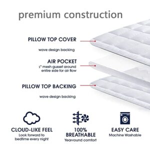 YZ HOMTEX Mattress Topper Mattress Pad Protector - Quality Plush Luxury Down Alternative Pillow Top - 3inch Extra Thick Mattress Cover (Short Queen), White