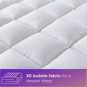 YZ HOMTEX Mattress Topper Mattress Pad Protector - Quality Plush Luxury Down Alternative Pillow Top - 3inch Extra Thick Mattress Cover (Short Queen), White