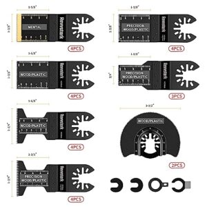 29PCS Oscillating Saw Blades, Reinforced Titanium Oscillating Multitool Blades for Wood, Metal, Plastic Cutting, Quick Release Oscillating Tool Blades Fit Dremel Dewalt Craftsman Ryobi Milwaukee