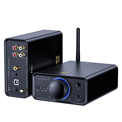 FiiO K7BT Balanced HiFi DAC Bluetooth Headphone Amplifier AK4493S*2, XMOS XU208 PCM384kHz DSD256,USB/Optical/Coaxial/RCA Inputs, 6.35mm/4.4mm Output(US Plug)