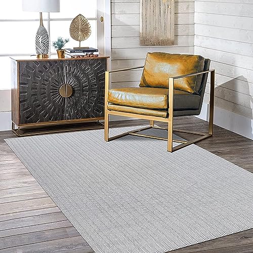 EARTHALL Upgraded Boho Area Rug 4'x6', Patio Rugs, Light Grey, 100% Woven Cotton Washable Grey Outdoor Rug 4x6 for Farmhouse Decor, Braided Rug for Kitchen/Living Room/Bathroom