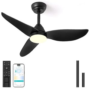 sukaci outdoor ceiling fan with light: 35 inch ceiling fans with led lights and remote control - modern flush mount for living room bedroom kitchen indoor home