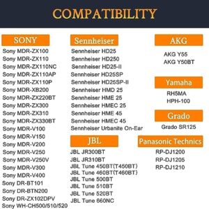 SOULWIT 70mm Earpads Replacement for JBL Tune 450BT (T450BT)/Tune 460BT(T460BT)/Tune 500BT (T500BT)/Tune 510BT/Tune 520BT/Tune 660NC, Ear Pads Cushions for JR 300BT/JR300/JR 310BT/JR310 - Black