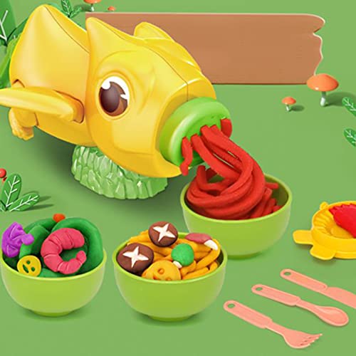 2 in 1 Dinosaur Playdough Toys, Creations Set of Dino Color Dough Toys, Parent-Child Interaction Game Playset for 3 4 5 6 Years Old Boys Girls Kids Birthday Yellow