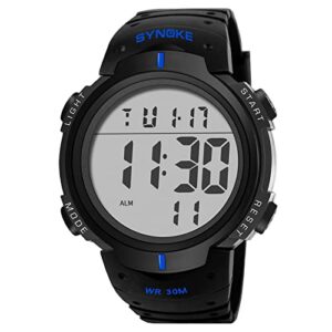 riqingy fit band smart watch digital watch watch led watch black stopwatch big 30m sports backlight running watch waterproof- men's digital with alarm men's face sports smart watch 1 hour delivery