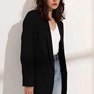 Womens Casual Blazers Open Front Long Sleeve Work Office No Buckle Jackets Blazer (as1, Alpha, x_l, Regular, Regular, Black)