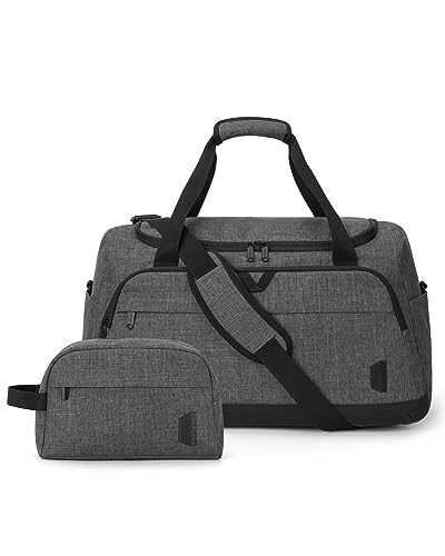 Gym Bags for Men Women, BAGSMART Duffle Bag for Travel Duffel Bags, Carry on Weekender Overnight Bag, Personal Item Travel Bag, Hospital Bags for Labor and Delivery, Shoes Bag, Grey-38L