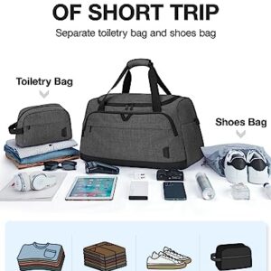 Gym Bags for Men Women, BAGSMART Duffle Bag for Travel Duffel Bags, Carry on Weekender Overnight Bag, Personal Item Travel Bag, Hospital Bags for Labor and Delivery, Shoes Bag, Grey-38L