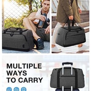 Gym Bags for Men Women, BAGSMART Duffle Bag for Travel Duffel Bags, Carry on Weekender Overnight Bag, Personal Item Travel Bag, Hospital Bags for Labor and Delivery, Shoes Bag, Grey-38L