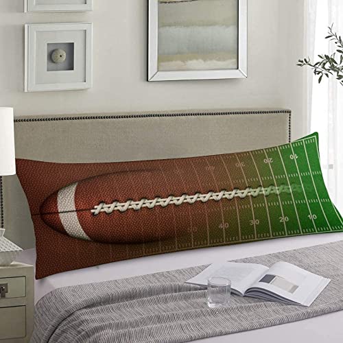 AIRMARK Body Pillow Cover,3D Illustration Football Leather Texture Laces Printed Long Pillow Cases Protector with Zipper Decor Soft Large Covers Cushion for Beding,Couch,Sofa,Home Gift 20"x54"