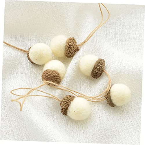 OFFSCH 10pcs Felt Acorn Bunches para Mesa De Felt Acorn Ornaments Christmas Decor Fall Pom Pom Garland Festival Style Pendants Xmas Pine Cones Decors Festival Pendants