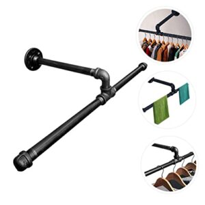 KONTONTY Hose Hanger Clothes Hanging Rod Bar industrial pipe garment rack closet rods for hanging clothes Retail Display Clothes Rod Iron Garment Bar Wardrobe iron hanger wrought iron