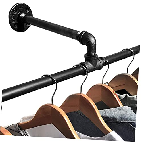 KONTONTY Hose Hanger Clothes Hanging Rod Bar industrial pipe garment rack closet rods for hanging clothes Retail Display Clothes Rod Iron Garment Bar Wardrobe iron hanger wrought iron