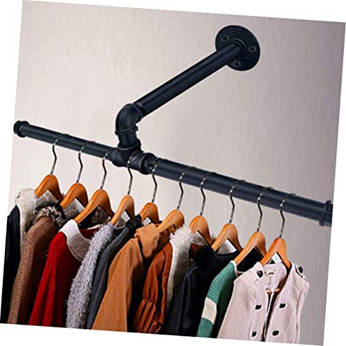 KONTONTY Hose Hanger Clothes Hanging Rod Bar industrial pipe garment rack closet rods for hanging clothes Retail Display Clothes Rod Iron Garment Bar Wardrobe iron hanger wrought iron