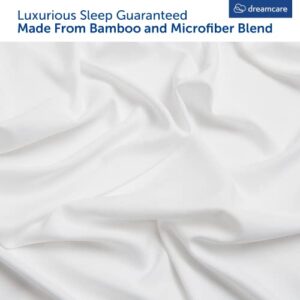 Bamboo Sheets King Size - Viscose from Bamboo & Microfiber Blend - Cooling Sheets - 6 Pc - King Size Sheets Set - King Sheets - Hotel Luxury Silky Soft & Long Lasting Cooling Bed Sheets, White
