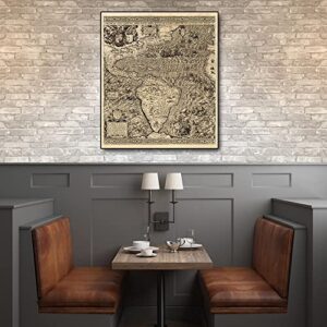 HomeRoots 24" X 28" Vintage 1562 Map Of Early Americas Wall Art