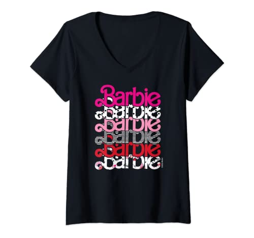 Barbie - Stacked Barbie Vday V-Neck T-Shirt