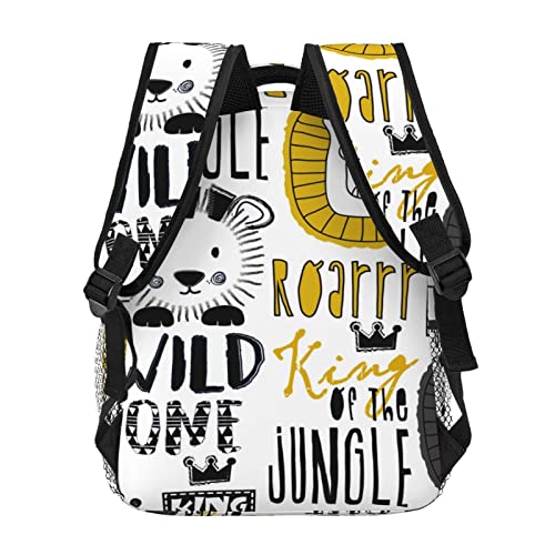 Juoritu Wild King Lion Backpacks, Laptop Backpacks Fit 15.6 Inch Laptop Notebook for Travel/Work/Gifts, Lightweight Bookbags for Men and Women