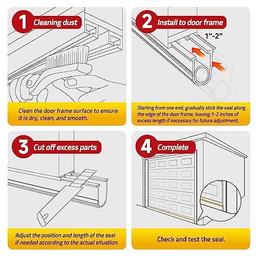 Garage Door Bottom Weather Stripping Rubber Seal with T-Ends 5/16" - Protect Your Garage from Weather, Insects, and Dust with Premium Rubber Seals（12FT）