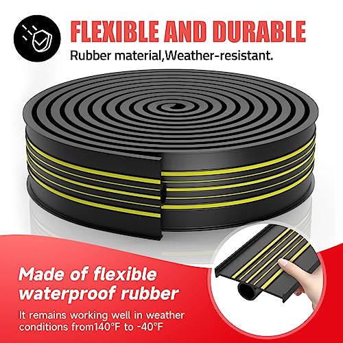 Garage Door Bottom Weather Stripping Rubber Seal with T-Ends 5/16" - Protect Your Garage from Weather, Insects, and Dust with Premium Rubber Seals（12FT）
