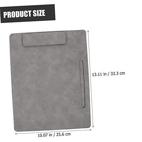 MAGICLULU 5pcs Folder Board Folder Organizer Document Clipboard Stationery Document Holder File Clipboards Pencil Sketch Clipboard Exam Paper Clips Clip Board Grey Pu Paper Holder Office