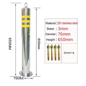 Parking Pile and Chain,Parking Bollard Warning Column with Reflective Tape,Easy Install Dedicated Parking Space Lock