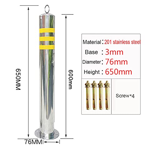 Parking Pile and Chain,Parking Bollard Warning Column with Reflective Tape,Easy Install Dedicated Parking Space Lock