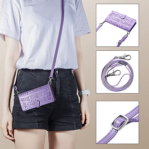 HUANGTAOLI Crossbody Shoulder Strap Phone Case for Oppo Reno4 Pro 5G, Magnetic Closure Kickstand Flip Phone Case for Oppo Reno4 Pro 5G