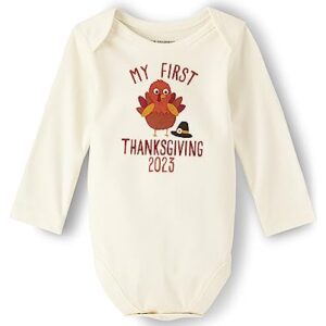 The Children's Place Unisex-Baby And Newborn Long Sleeve Graphic Bodysuit My First Thanksgiving 9-12 Months