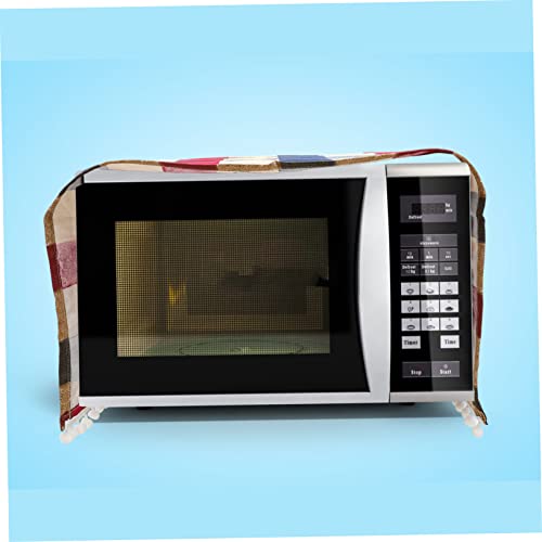 Housoutil Microwave Oven Dust Cover Bread Toaster Airfryer Oven House Appliances Oven Cover Microwave Oven Cloth Cover Microwave Oven Cover Oven Tops Cover Decorative Oven Cover Cotton Grid