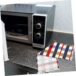 Housoutil Microwave Oven Dust Cover Bread Toaster Airfryer Oven House Appliances Oven Cover Microwave Oven Cloth Cover Microwave Oven Cover Oven Tops Cover Decorative Oven Cover Cotton Grid