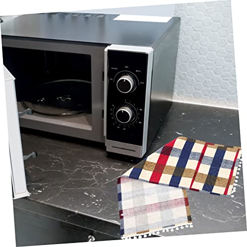 Housoutil Microwave Oven Dust Cover Bread Toaster Airfryer Oven House Appliances Oven Cover Microwave Oven Cloth Cover Microwave Oven Cover Oven Tops Cover Decorative Oven Cover Cotton Grid