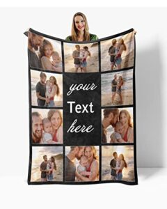 custom blanket with photos made in usa personalized gifts personalized blanket warm 10 photo blankets for couples women man mom friends on birthday christmas wedding anniversary sofa bed office