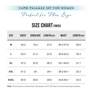 SISKIN Womens Pajama Sets - Capri Pajamas for Women Set Plus Size Sleepwear Tops with Capri Pants Summer Pjs Sets Butterfly 2XL (MNSSKX37Butterfly2XL)