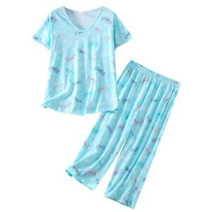 siskin womens pajama sets - capri pajamas for women set plus size sleepwear tops with capri pants summer pjs sets butterfly 2xl (mnsskx37butterfly2xl)