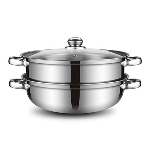 Steamer Pot Stainless Steel 2 Tier - Steam Pot with Lid Food Vegetable Cooker Pot Cooking Pan Steaming Pot Dim Sum Cookware Steamer For Kitcken Cooking Tool