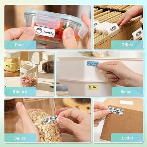 Nelko Label Maker Machine with Tape, P21 Portable Bluetooth Label Printer, Wireless Built-in Cutter Sticker Maker Mini Label Makers with Multiple Templates for Organizing Storage Office Home, White