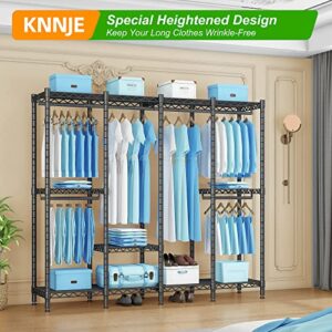 KnnJe Garment Rack Heavy Duty Clothes Rack Clothes Racks for Hanging Clothes, S7 + S60