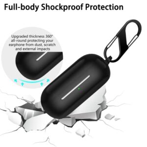 LDSXAY Compatible with Sony WF-C700N Case Cover, Soft Silicone Shockproof Protective Skin Case for Sony WF-C700N Truely Wireless Earbud Headphones, Protective Cover with Carabiner (Black)