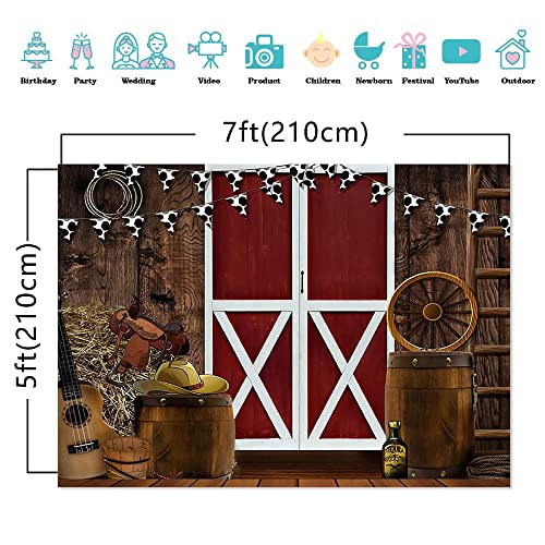 MAQTT Wild West Country Retro Farmhouse Warehouse Courtyard Children's Photography Birthday Party Baby Shower Ccessories Photo take A Photograph Backdrop 7x5ft