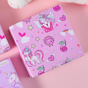 Sikiweiter Unicorn Wrapping Paper - 12 Sheets Princess Birthday Wrapping Paper for Girls Rainbow Unicorn Paper Wrap - 19.7 x 27.6 Inches Per Sheet