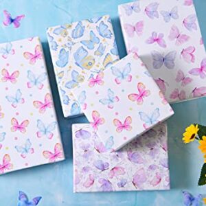 Sikiweiter Butterfly Wrapping Paper - 12 Sheets Butterfly Gift Wrap for Birthday Wedding Baby Shower Holiday - 19.7 x 27.6 Inches Per Sheet