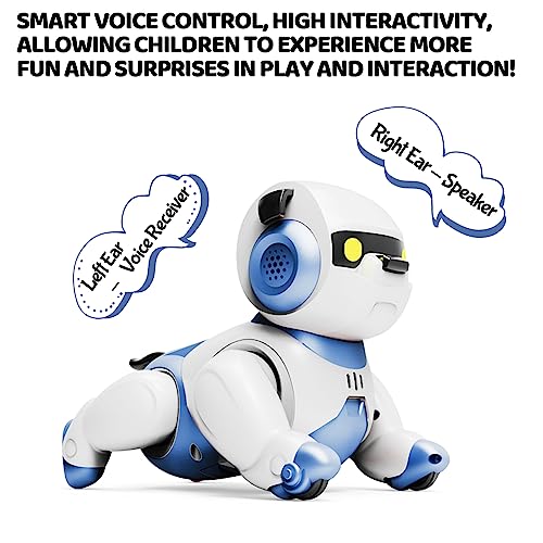 SENBYOWEI Smart Interactive Robot Dog Toy for Kids with Voice & Touch Control Dancing Pet RC Animal Toy for Boys & Girls Ages 3,4,5,6,7,8,9,10 Year Old and up Realistic Mini Pet Dog Robot Simulator