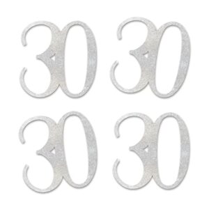 silver glitter 30 cut-out numbers, 30th birthday party anniversary decorations diy essentials