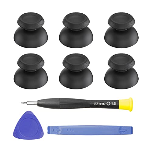 Replacement Thumbsticks for PS5 Controller, Analog Joysticks Grip Replacement Parts with Repair Kit for Playstation 5 Dualsense Controller, Black