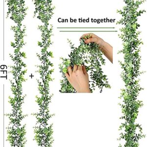 1Packs 5.91ft Artificial Garlands Greenery Garlands Vines Faux Hanging Plants for Wedding Table Arch Wall Party Home Decor 10 Wire Wreath